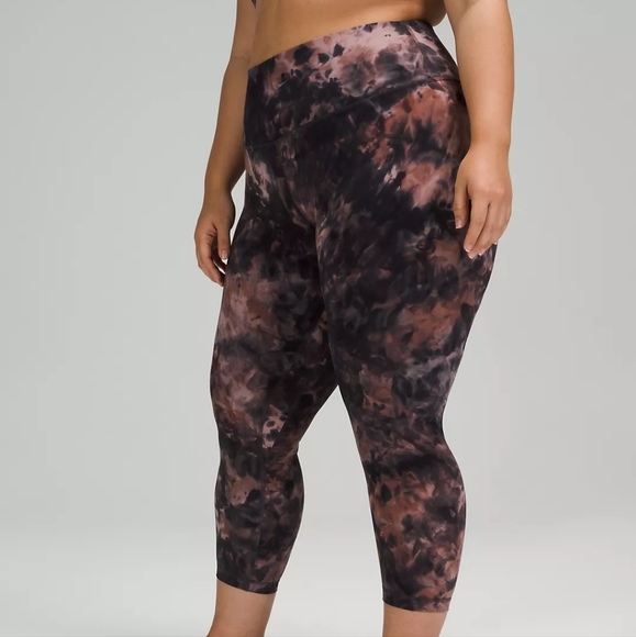 lululemon athletica Pants - LULULEMON ALIGN™ HIGH-RISE CROP 23" -Diamond Dye Graphite Grey Pink Pastel